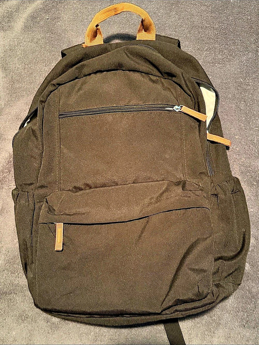 Black Backpack with Brown/Orange Accents